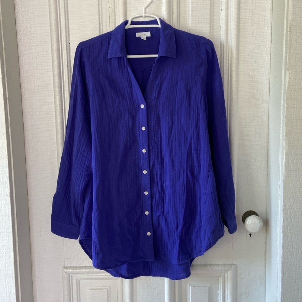 J Jill gauze button down long sleeve size small